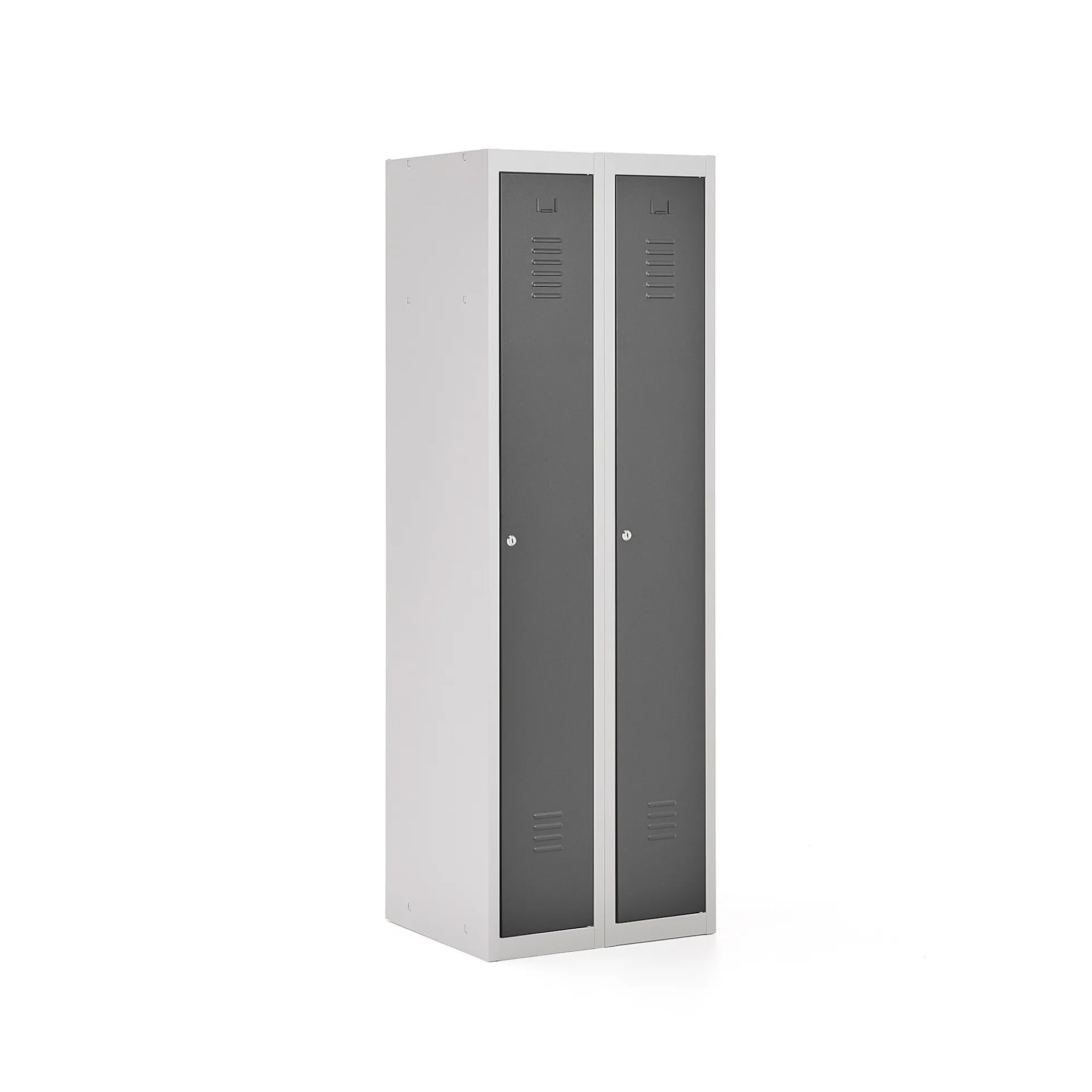 Pukukaappi CLICK 2 ovea, 2 osaa 1800x600x500 mm, harmaa runko, tummanharmaa ovi