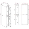 Pukukaappi CLICK 8 ovea, 4 osaa, 1800x1200x500 mm, harmaa runko, tummanharmaa ovi