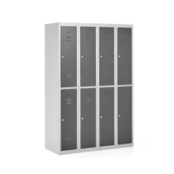 Pukukaappi CLICK 8 ovea, 4 osaa, 1800x1200x500 mm, harmaa runko, tummanharmaa ovi