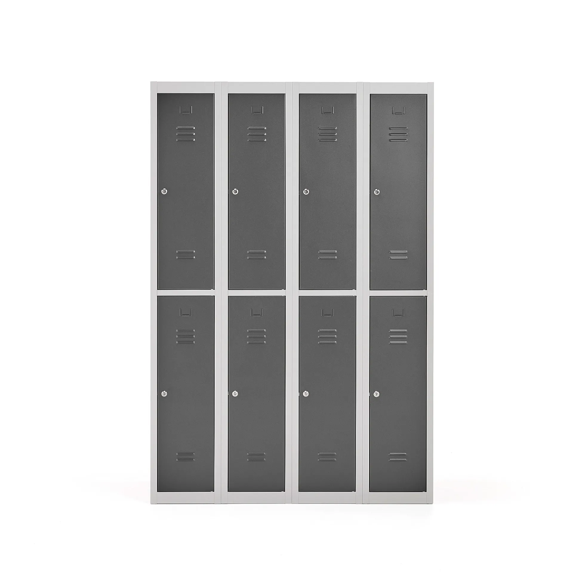 Pukukaappi CLICK 8 ovea, 4 osaa, 1800x1200x500 mm, harmaa runko, tummanharmaa ovi
