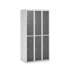 Pukukaappi CLICK 6 ovea, 3 osaa, 1800x900x500 mm, harmaa runko, tummanharmaa ovi