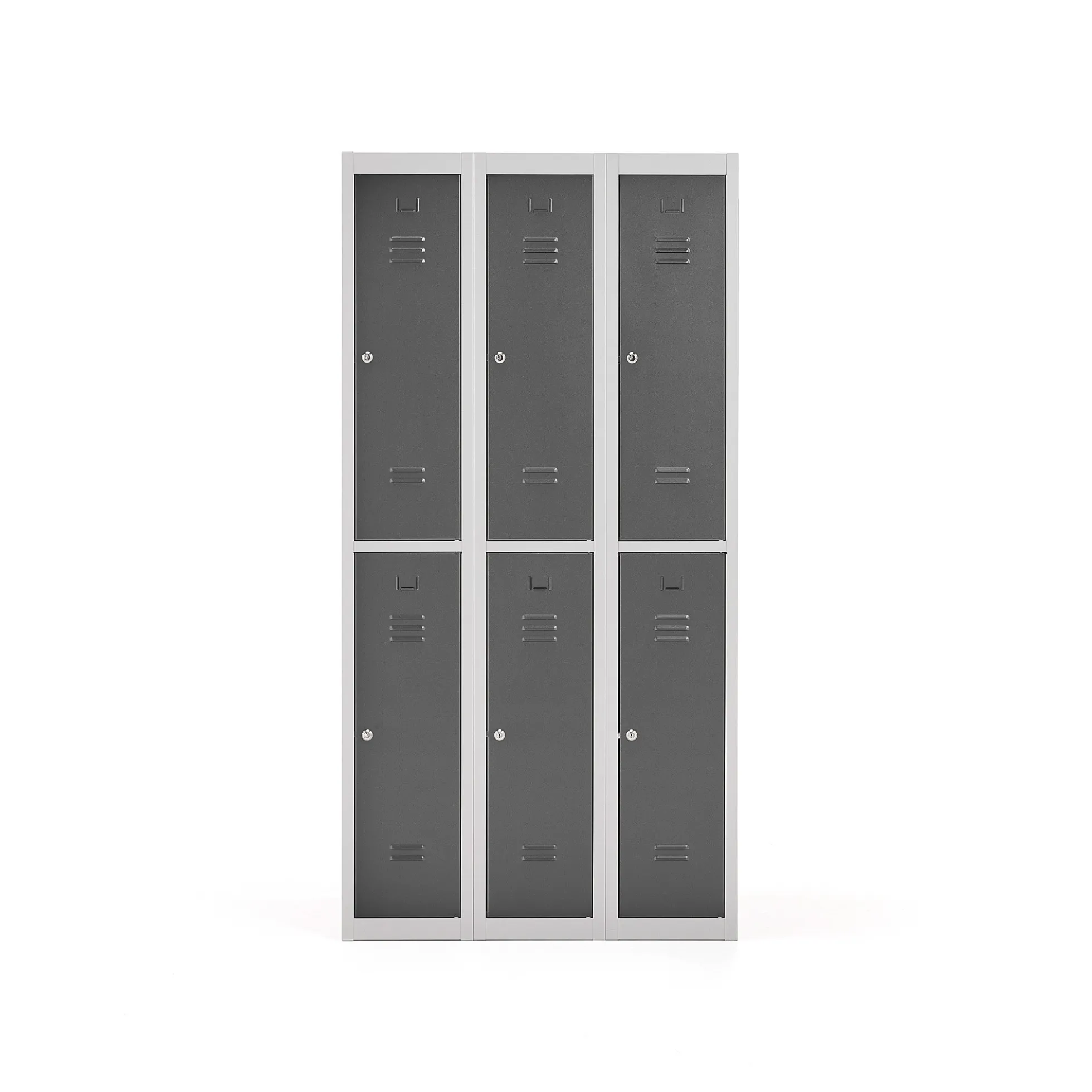 Pukukaappi CLICK 6 ovea, 3 osaa, 1800x900x500 mm, harmaa runko, tummanharmaa ovi