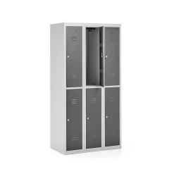 Pukukaappi CLICK 6 ovea, 3 osaa, 1800x900x500 mm, harmaa runko, tummanharmaa ovi