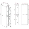 Pukukaappi CLICK 4 ovea, 2 osaa, 1800x600x500 mm, harmaa runko, tummanharmaa ovi