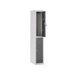 Pukukaappi CLICK 2 ovea, 1 osa, 1800x300x500 mm, harmaa runko, tummanharmaa ovi