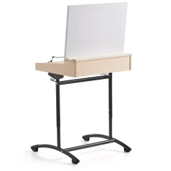 Pulpetti ACCESS Korkeussäädettävä, 650x550 mm, antrasiitti, valkoinen ääntä vaimentava korkeapainelaminaatti