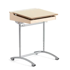 Pulpetti ACCESS Korkeussäädettävä, 650x550 mm, hopea, beige ääntä vaimentava linoleumi