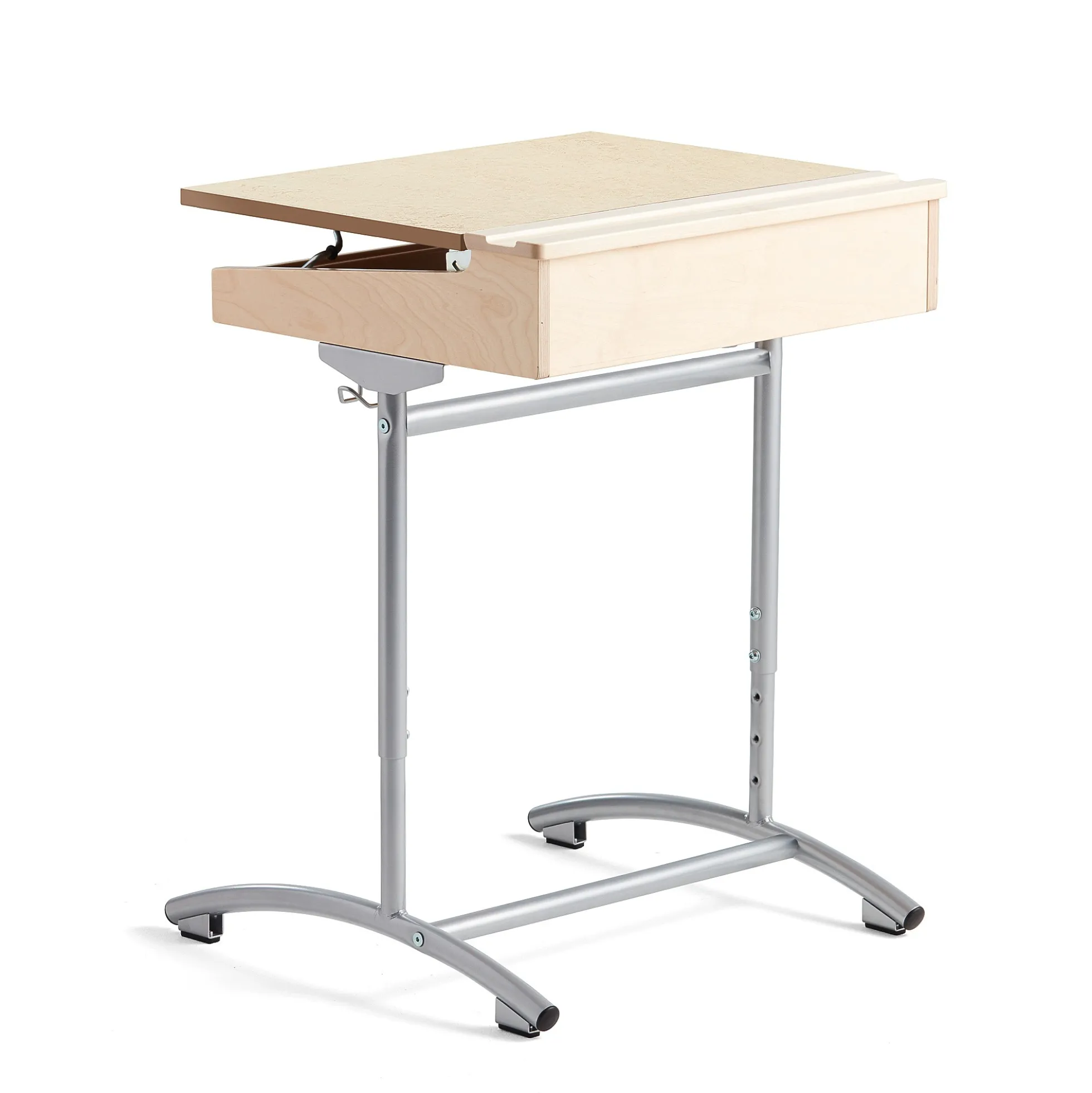 Pulpetti ACCESS Korkeussäädettävä, 650x550 mm, hopea, beige ääntä vaimentava linoleumi