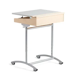 Pulpetti ACCESS Korkeussäädettävä, 650x550 mm, hopea, harmaa ääntä vaimentava korkeapainelaminaatti