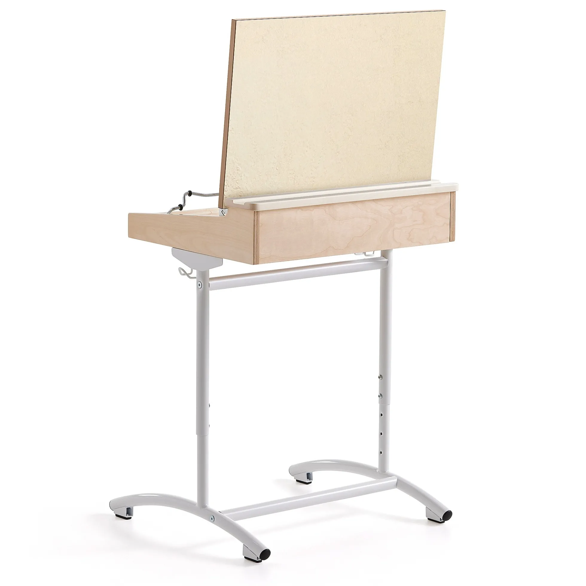 Pulpetti ACCESS Korkeussäädettävä, 650x550 mm, valkoinen, beige ääntä vaimentava linoleumi