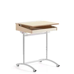 Pulpetti ACCESS Korkeussäädettävä, 650x550 mm, valkoinen, beige ääntä vaimentava linoleumi