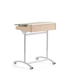 Pulpetti ACCESS Korkeussäädettävä, 650x550 mm, valkoinen, harmaa ääntä vaimentava linoleumi