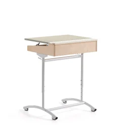 Pulpetti ACCESS Korkeussäädettävä, 650x550 mm, valkoinen, harmaa ääntä vaimentava linoleumi
