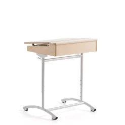 Pulpetti ACCESS Korkeussäädettävä, 650x550 mm, valkoinen, koivu ääntä vaimentava korkeapainelaminaatti