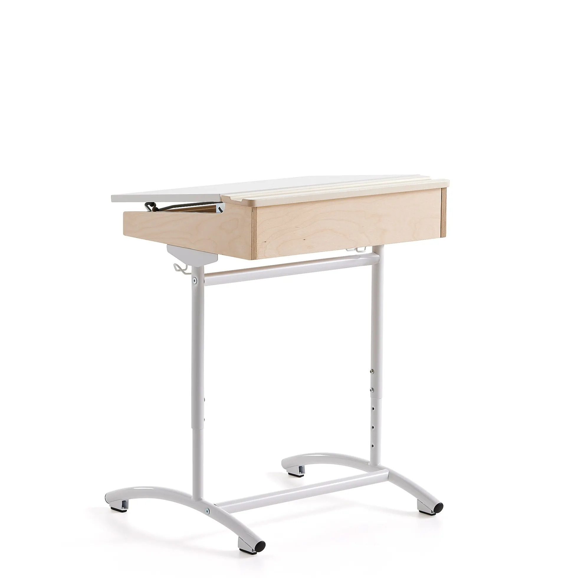 Pulpetti ACCESS Korkeussäädettävä, 650x550 mm, valkoinen, valkoinen ääntä vaimentava korkeapainelaminaatti