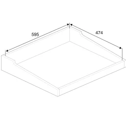 Pulpetti ACCESS 650x550 mm, korkeussäädettävä, korkeapainelaminaatti, valkoinen/harmaa