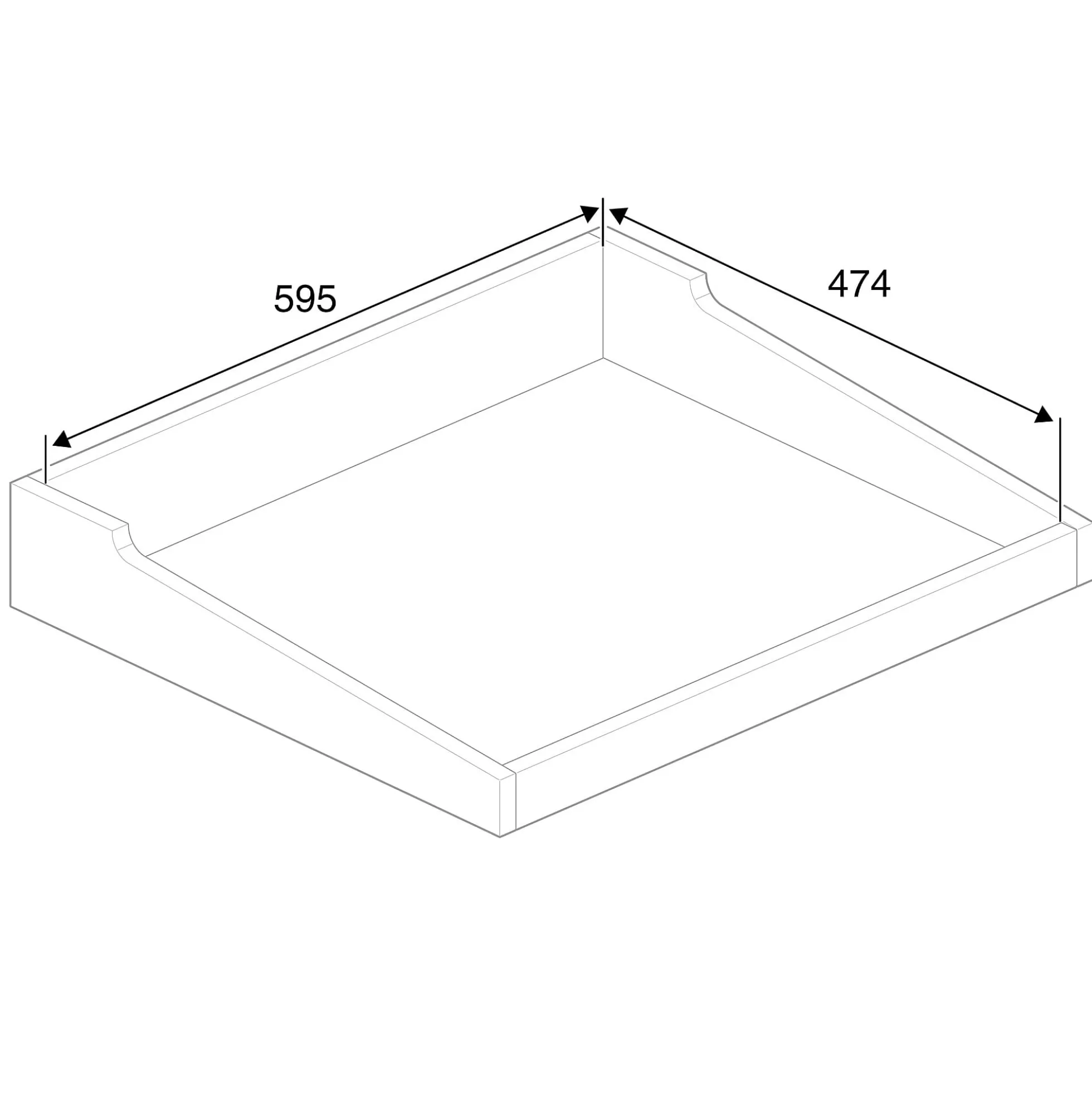 Pulpetti ACCESS 650x550 mm, korkeussäädettävä, korkeapainelaminaatti, valkoinen/harmaa
