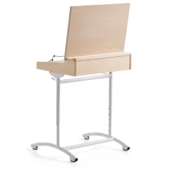 Pulpetti ACCESS 650x550 mm, korkeussäädettävä, korkeapainelaminaatti, valkoinen/koivu