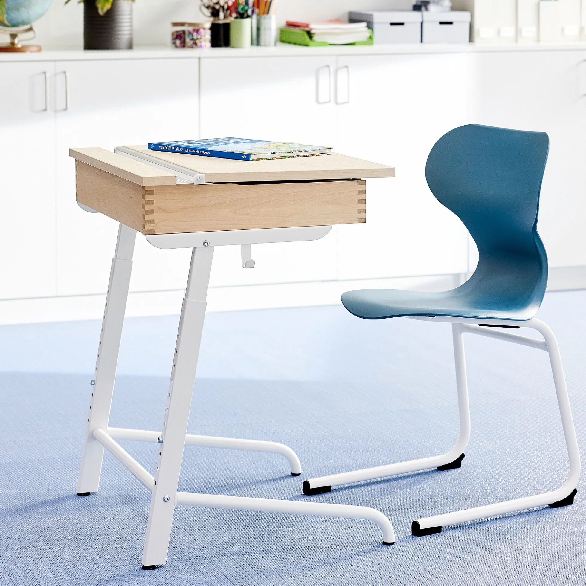 Pulpetti AXIOM Ääntä vaimentava linoleumi, linoleumi, valkoinen/beige