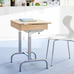Pulpetti 188 Korkeapainelaminaatti hopeanharmaa/koivu