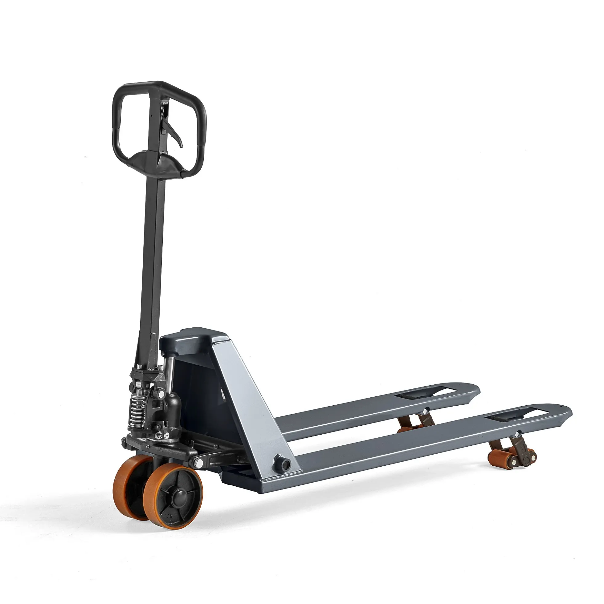 Pumppukärry ASSIST Matala, 51-165 mm, 1500 kg, 1150 mm, telipyörät, polyuretaani, harmaa