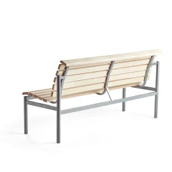 Puupenkki AURORA 1800x700x900 mm, hopeanharmaa jalusta, koivu