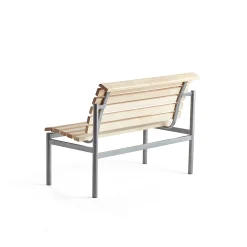 Puupenkki AURORA 1200x700x900 mm, hopeanharmaa jalusta, koivu