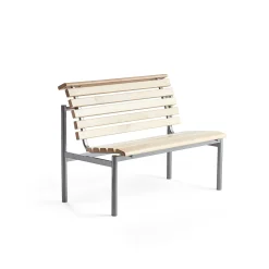 Puupenkki AURORA 1200x700x900 mm, hopeanharmaa jalusta, koivu