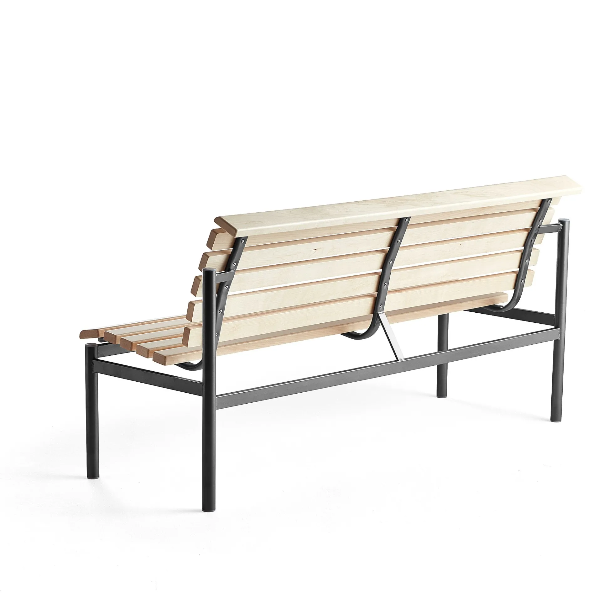 Puupenkki AURORA 1800x700x900 mm, musta jalusta, koivu