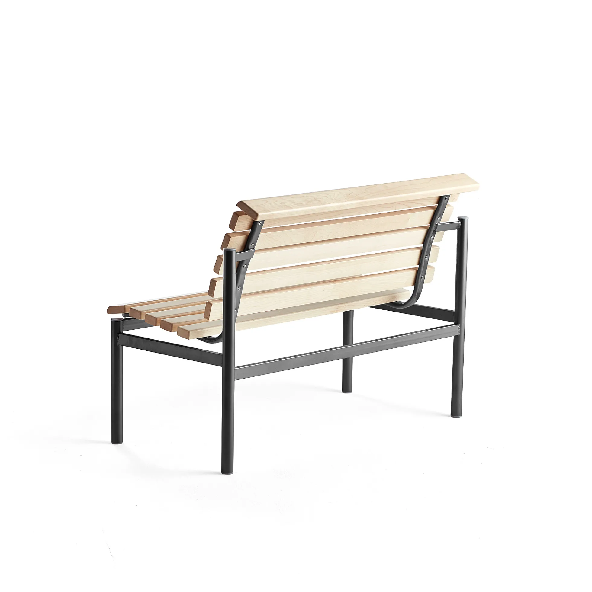 Puupenkki AURORA 1200x700x900 mm, musta jalusta, koivu