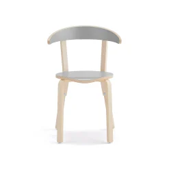 Puutuoli LINUS Korkeus: 450 mm, koivu, harmaa laminaatti