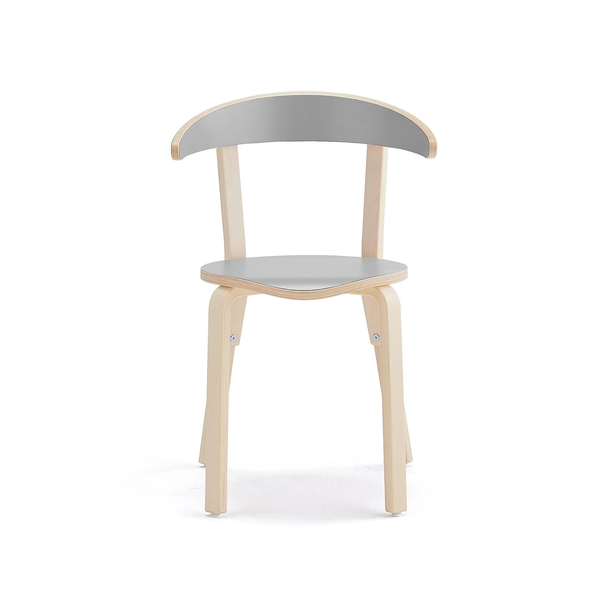 Puutuoli LINUS Korkeus: 450 mm, koivu, harmaa laminaatti