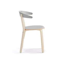 Puutuoli LINUS Korkeus: 450 mm, koivu, harmaa laminaatti