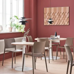 Pyöreä pöytä VERTICUS Ø700x720 mm, tammi/valkoinen