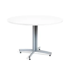 Pyöreä ruokapöytä SANNA Ø1100x720 mm, silver/valkoinen