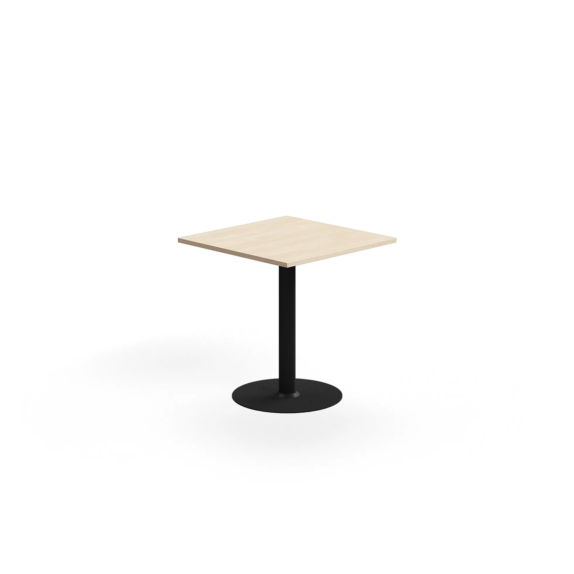 Pöytä ALVA 700x700x720 mm, lattiaan kiinnitettävä, korkeapainelaminaatti, musta/koivu