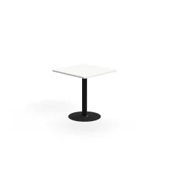 Pöytä ALVA 700x700x720 mm, lattiaan kiinnitettävä, korkeapainelaminaatti, musta/valkoinen