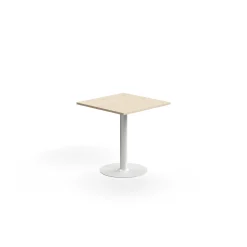 Pöytä ALVA 700x700x720 mm, lattiaan kiinnitettävä, korkeapainelaminaatti, valkoinen/koivu