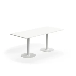 Pöytä ALVA 1800x800x720 mm, lattiaan kiinnitettävä, korkeapainelaminaatti, valkoinen