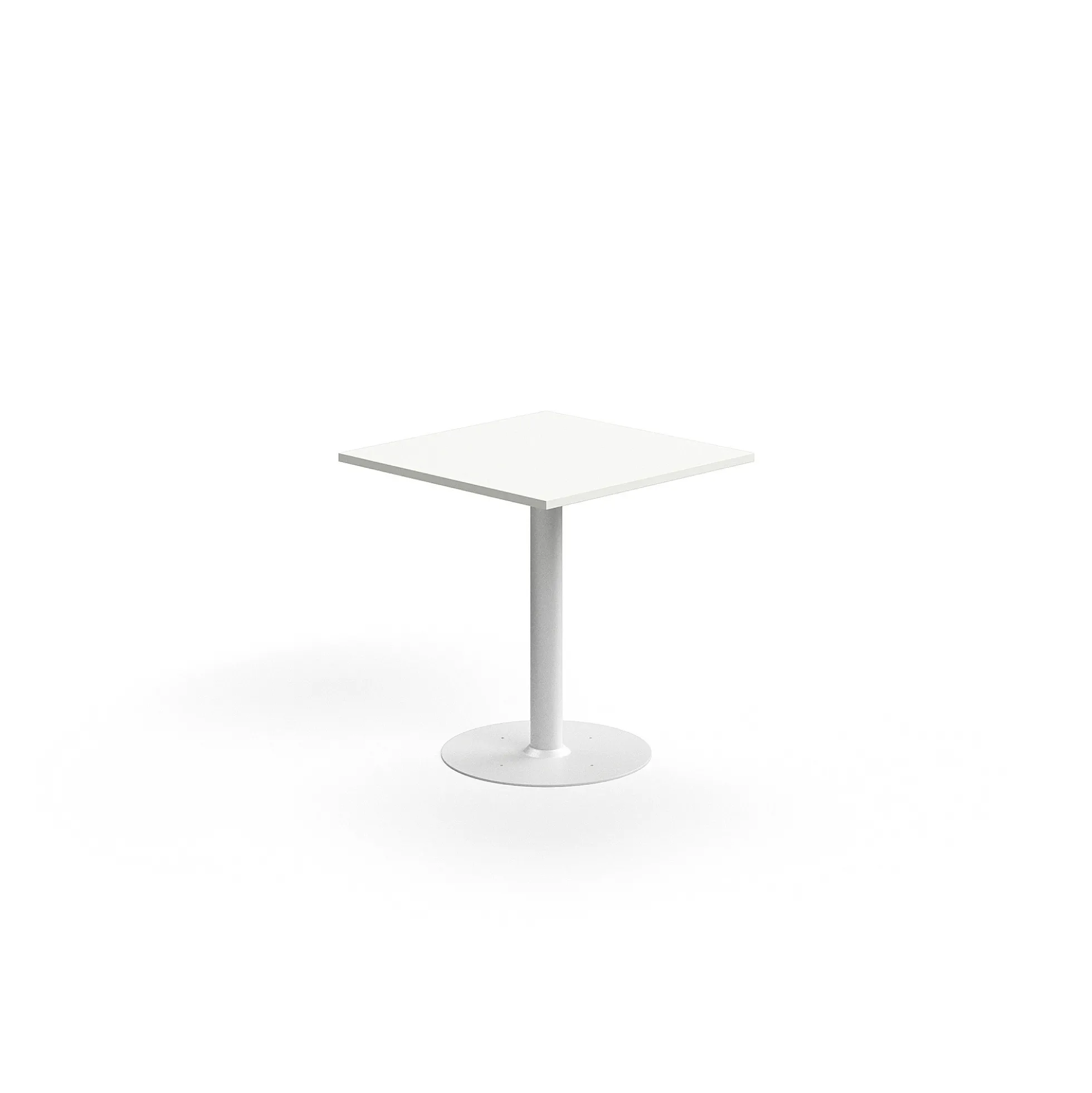 Pöytä ALVA 700x700x720 mm, lattiaan kiinnitettävä, korkeapainelaminaatti, valkoinen