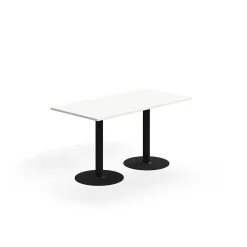 Pöytä ALVA 1400x700x720 mm, lattiaan kiinnitettävä, korkeapainelaminaatti, musta/valkoinen