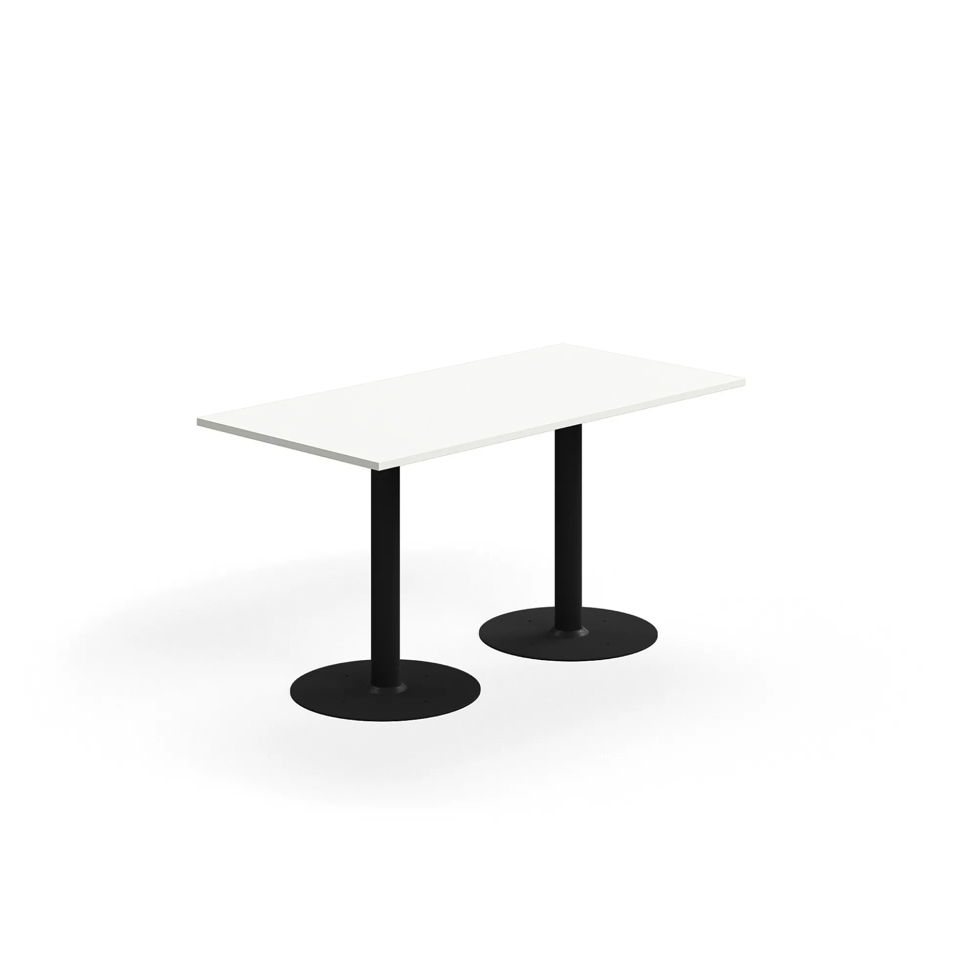 Pöytä ALVA 1400x700x720 mm, lattiaan kiinnitettävä, korkeapainelaminaatti, musta/valkoinen