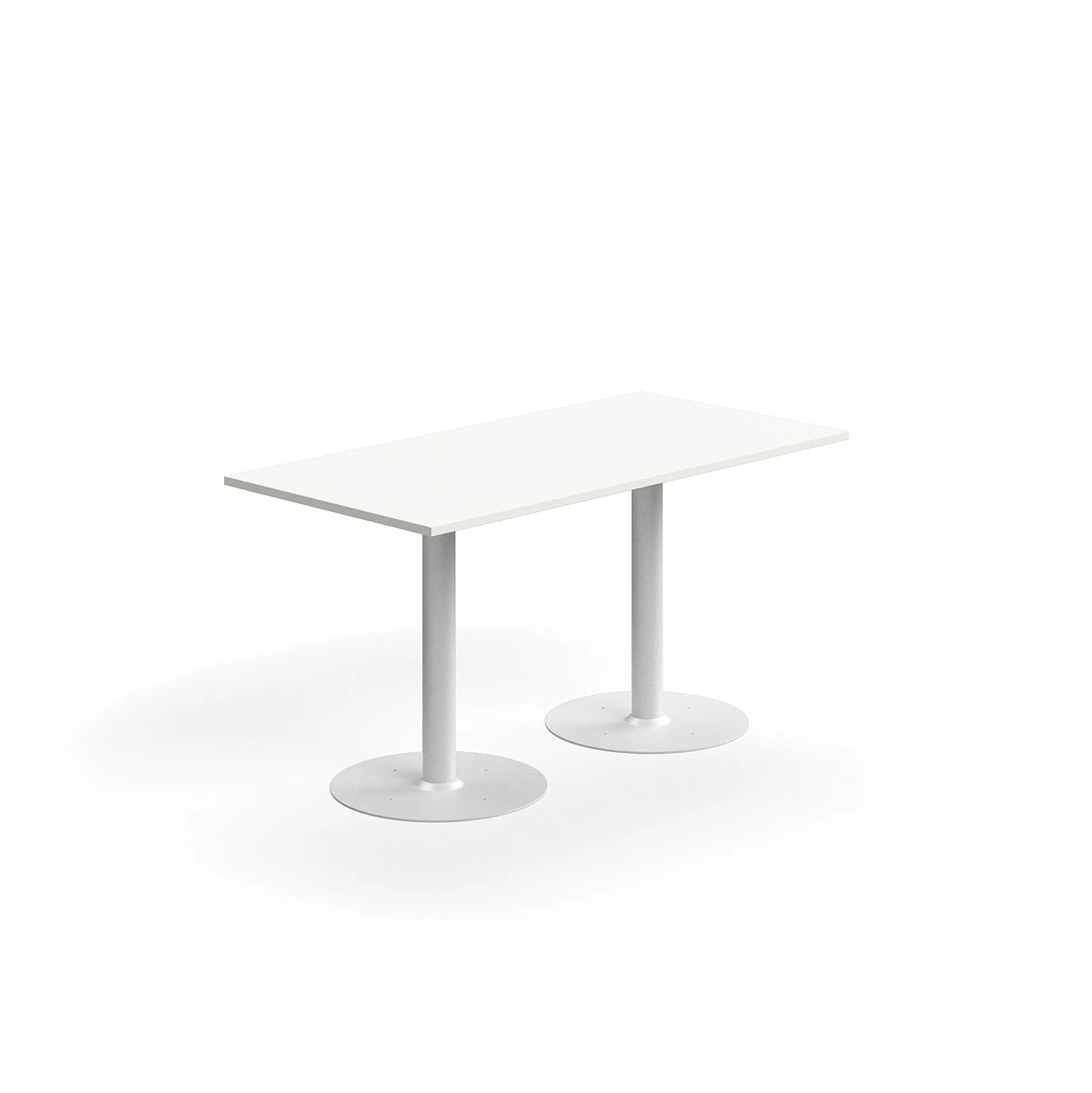 Pöytä ALVA 1400x700x720 mm, lattiaan kiinnitettävä, korkeapainelaminaatti, valkoinen