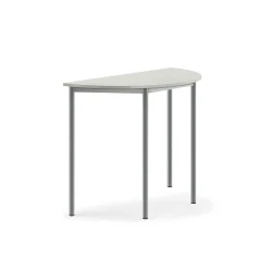 Pöytä BORÅS Korkeapainelaminaatti HPL, puoliympyrä, 1200x600x900 mm, harmaa, hopeanharmaa
