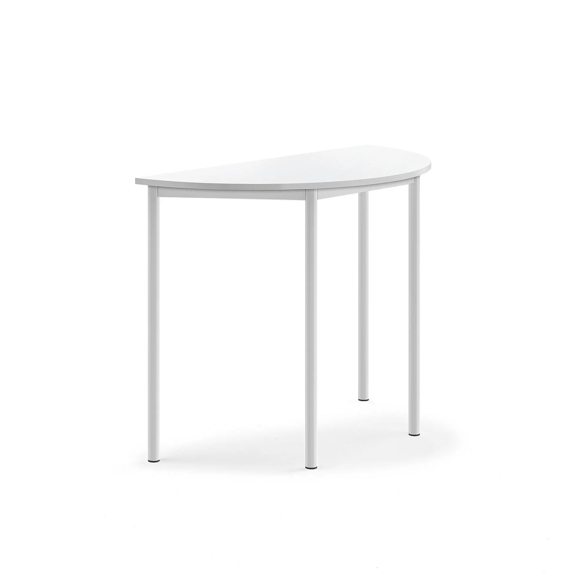 Pöytä BORÅS Korkeapainelaminaatti HPL, puoliympyrä, 1200x600x900 mm, valkoinen, valkoinen