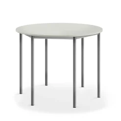 Pöytä BORÅS Korkeapainelaminaatti HPL, pyöreä, Ø1200x900 mm, harmaa, hopeanharmaa