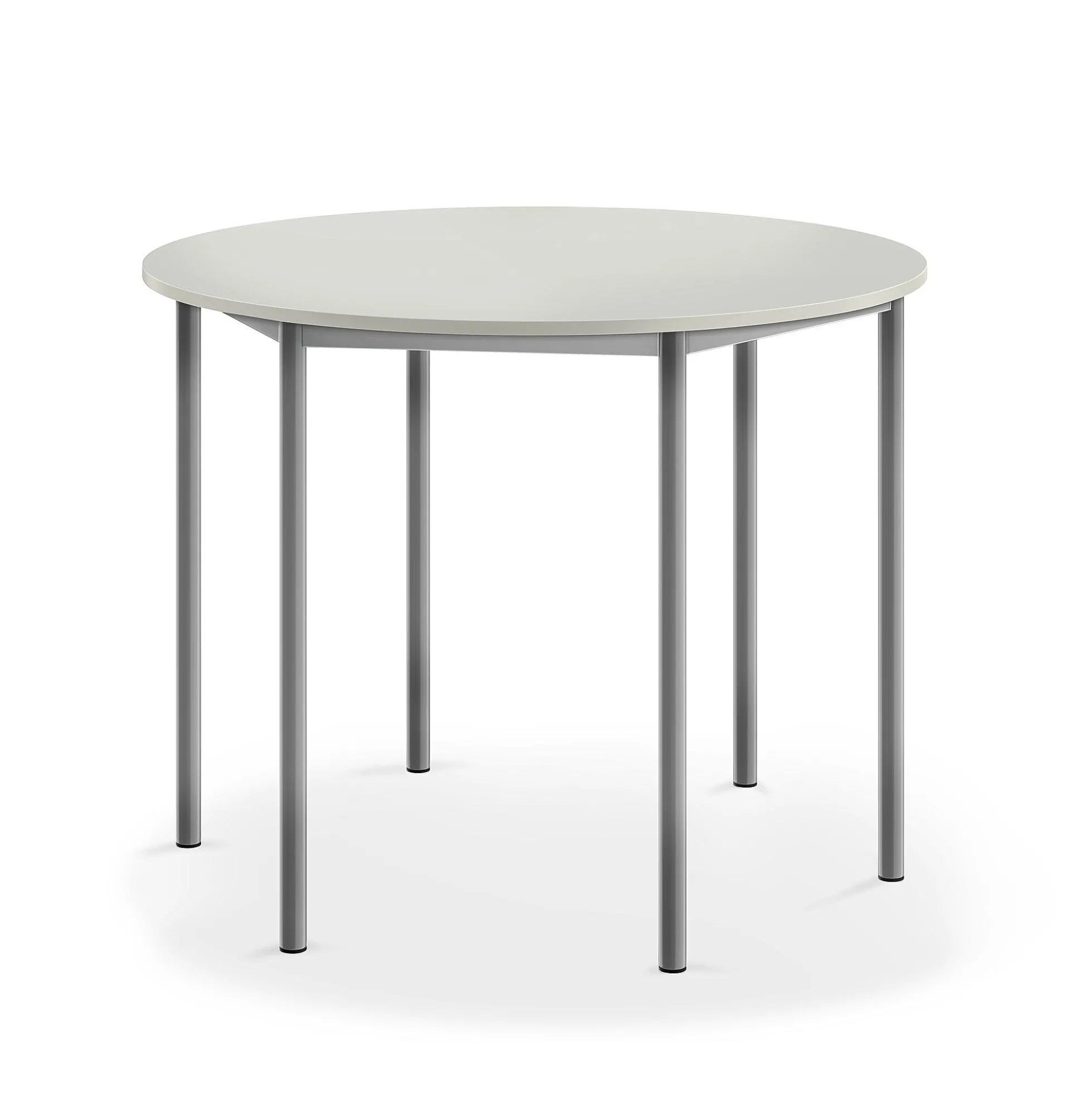 Pöytä BORÅS Korkeapainelaminaatti HPL, pyöreä, Ø1200x900 mm, harmaa, hopeanharmaa