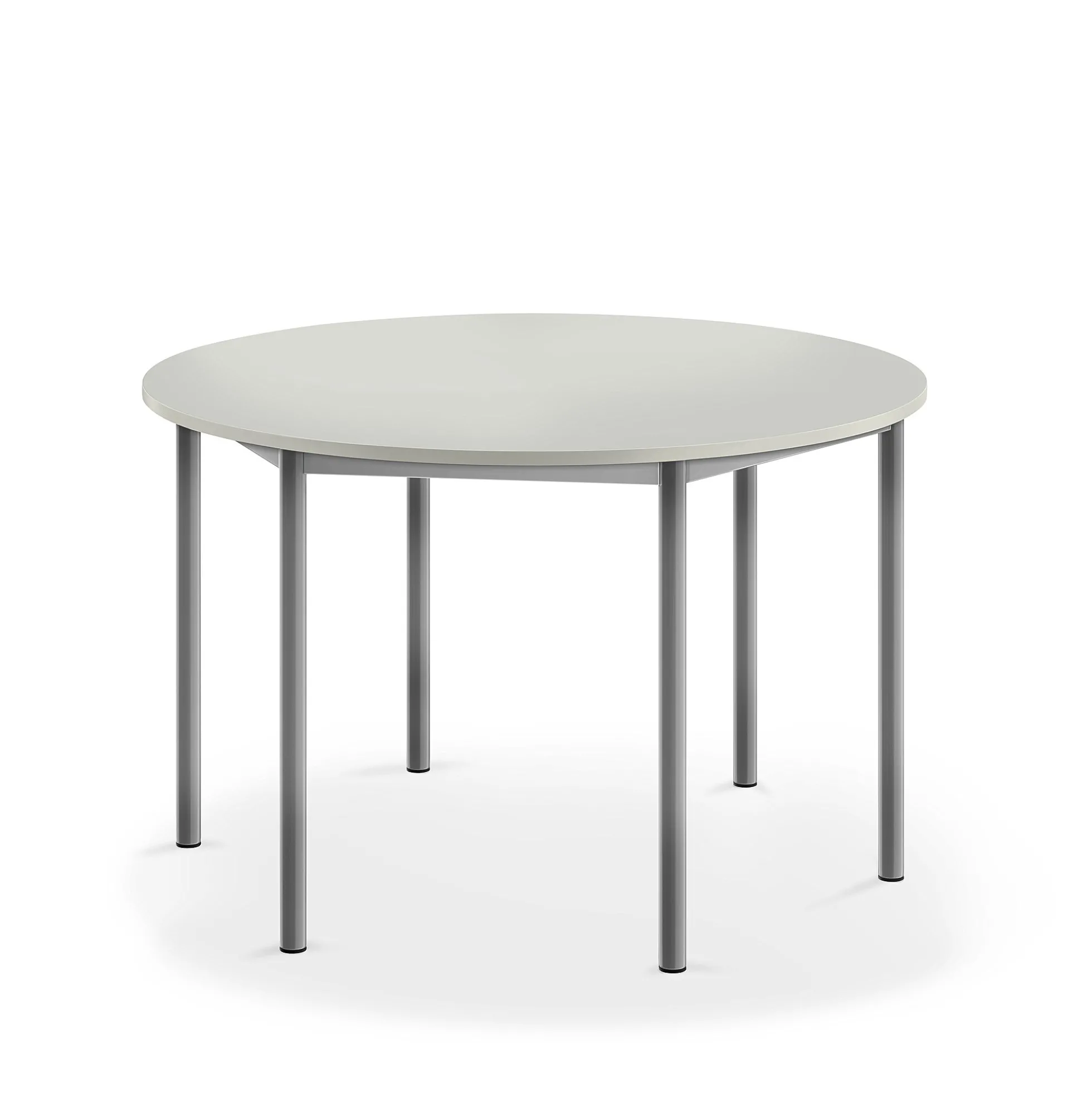 Pöytä BORÅS Korkeapainelaminaatti HPL, pyöreä, Ø1200x720 mm, harmaa, hopeanharmaa