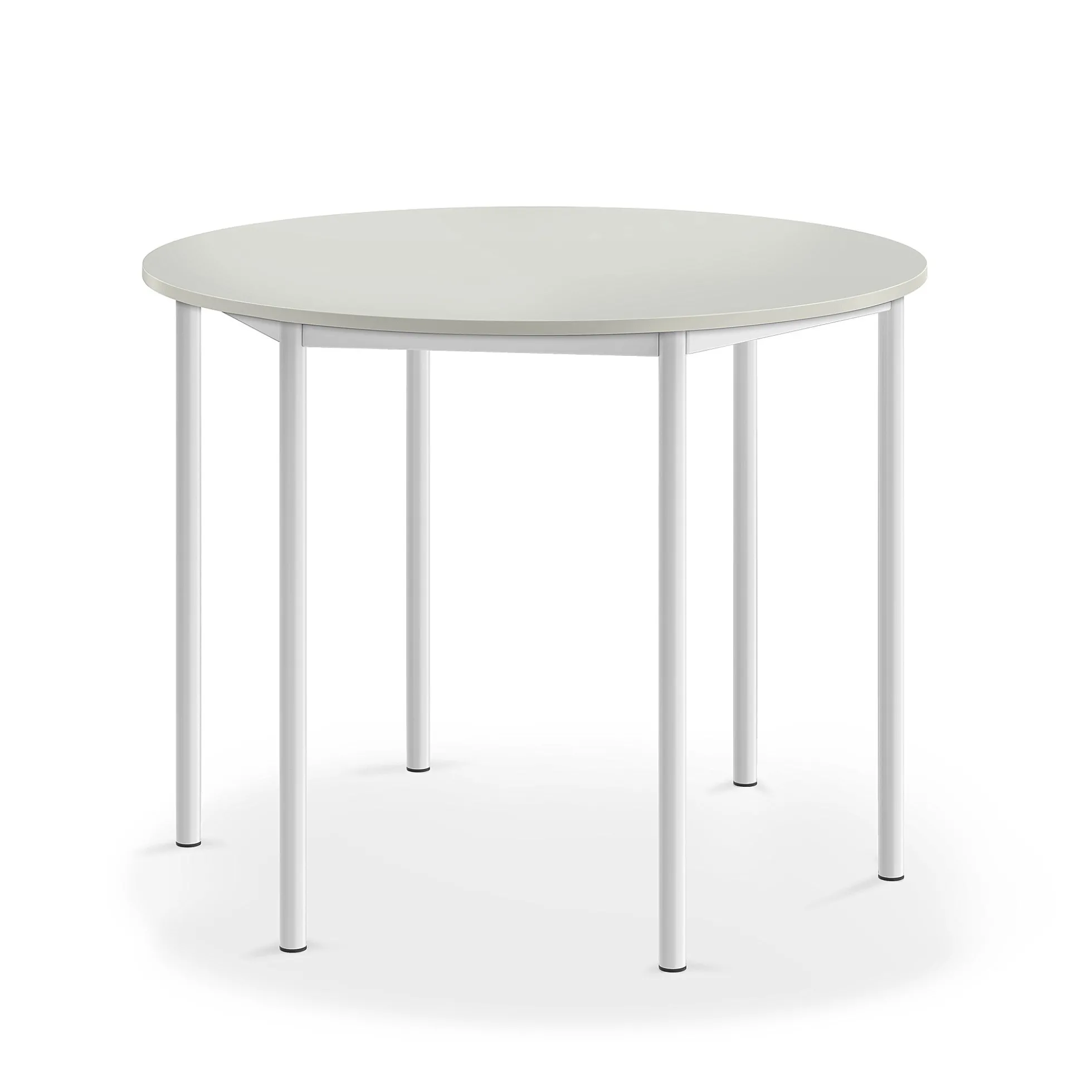 Pöytä BORÅS Korkeapainelaminaatti HPL, pyöreä, Ø1200x900 mm, harmaa, valkoinen