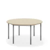 Pöytä BORÅS Korkeapainelaminaatti HPL, pyöreä, Ø 1200x600 mm, koivu, hopeanharmaa